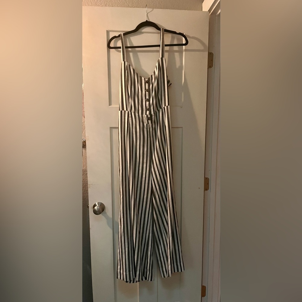 Large Le Lis blue and white jumpsuit
